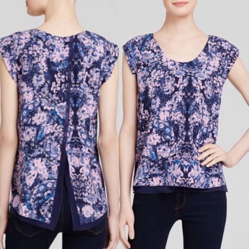 Rebecca Taylor silk kiku floral print blouse